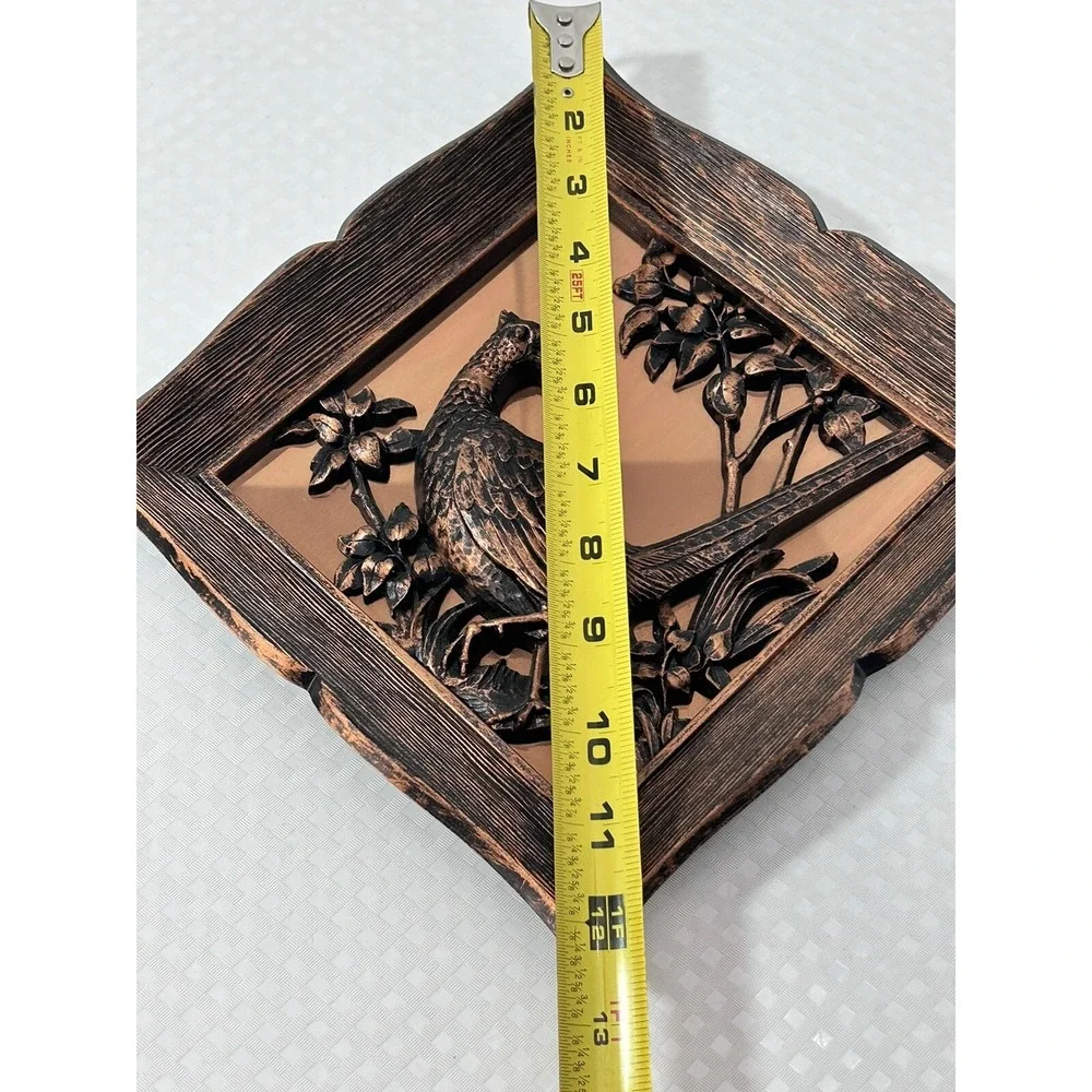 2 Vintage MCM Coppercraft Guild Copper Birds Hanging Wall Art Plaque 3D Decor US